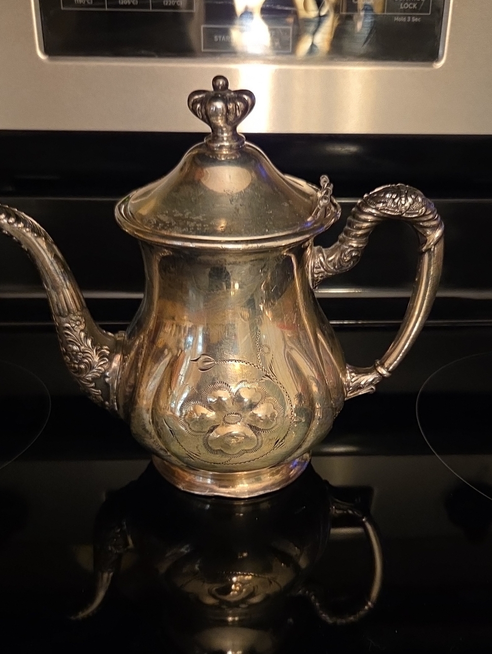 Vntg Silver Tea Set - 3 Piece Creamer Sugar and Teapot. Lid Is Teapot Lifts Off - Picture 3 of 11